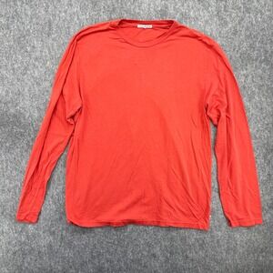 Standard James Perse Shirt Mens 4 XL Orange Long Sleeve Crew Neck